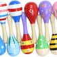 20 Pack 5" Wooden Mini Maracas, Assorted Designs, Perfect maracas for kids, Great party favor