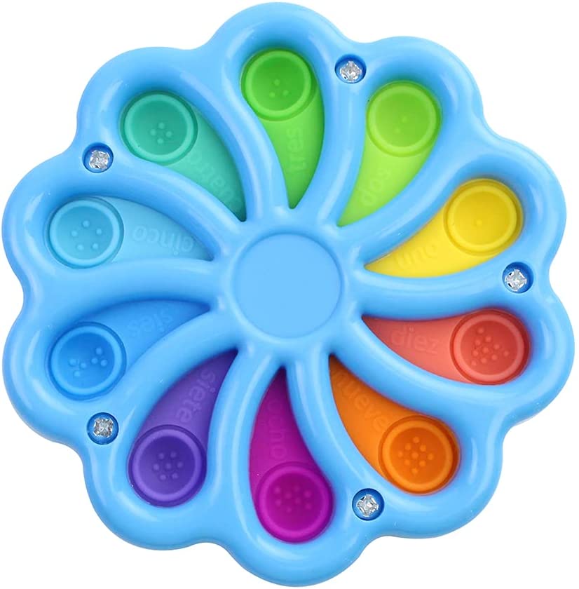 4 Pack Mini Portable Dimple Digit, Perfect for Traveling, Ultimate Value Flower dimple Fidget Toys, Durable ABS Plastic and Silicone, Flower Fidget, Dimple Fidget Toy, Assorted Colors