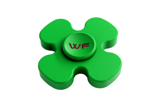 WeFidget's Lucky Clover Fidget Spinner, Extremely Smooth, Well Balanced, 4-5 minutes spin time.