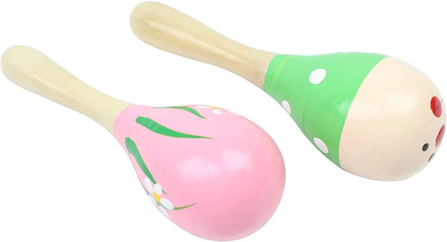 20 Pack 5" Wooden Mini Maracas, Assorted Designs, Perfect maracas for kids, Great party favor