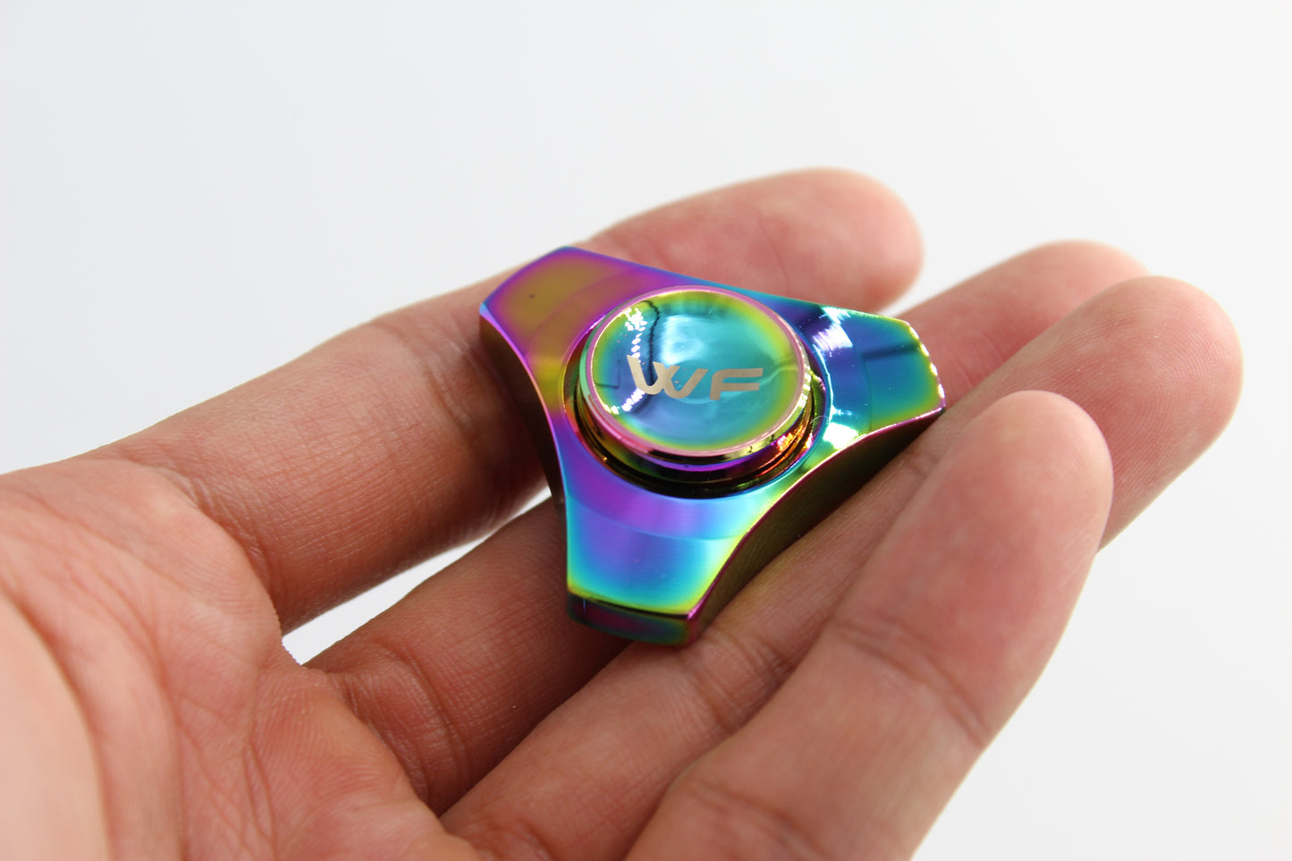 WeFidget's Original Trinity Fidget Spinner, 4-5 Minute Spin Time, Portable, Discrete, Silent, Smooth (Rainbow or Black Available)